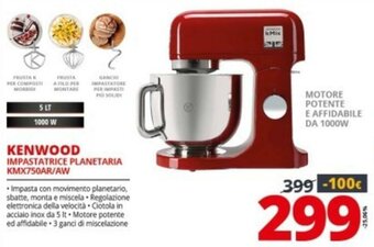 Comet Kenwood Impastatrice Planetaria KMX750AR/AW offerta