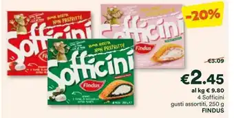 Unes 4 Sofficini gusti assortiti, 250 g FINDUS offerta