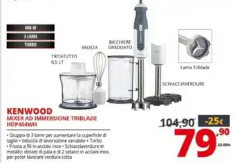 Comet Kenwood Mixer Ad Immersione Triblade HDP404WH offerta