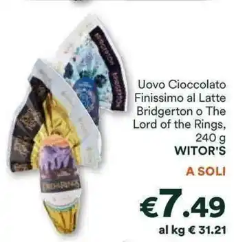Unes Uovo Cioccolato Finissimo al Latte Bridgerton o The Lord of the Rings, 240 g WITOR'S offerta