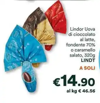 Lindor Uova di cioccolato al latte, fondente 70% o caramello salato, 320g LINDT