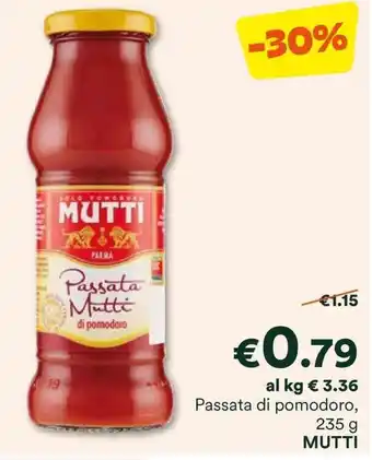 Unes Passata di pomodoro, 235 g MUTTI offerta