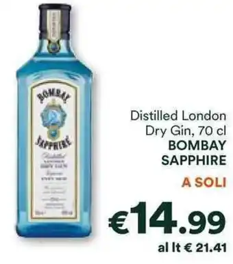 Unes Distilled London Dry Gin, 70 cl BOMBAY SAPPHIRE offerta