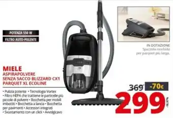 Comet Miele Aspirapolvere Senza Sacco Blizzard CX1 Parquet XL Ecoline offerta
