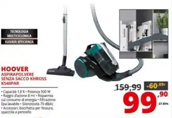 Comet Hoover Aspirapolvere senza Sacco KS40PAR offerta