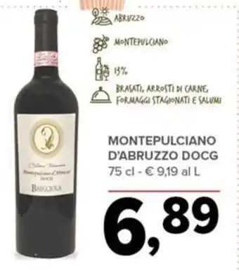 Todis MONTEPULCIANO D'ABRUZZO DOCG 75 cl offerta