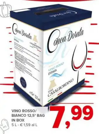 Todis VINO ROSSO/ BIANCO 12,5° BAG IN BOX 5 l offerta