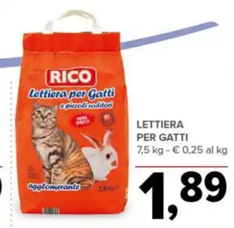 Todis LETTIERA PER GATTI 7,5 kg offerta