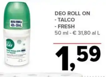 Todis DEO ROLL ON - TALCO - FRESH 50 ml offerta