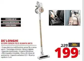 Comet De'Longhi Scopa Senza Filo XLM416.WCG offerta