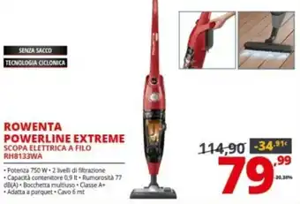 Comet Rowenta Powerline Extreme Scopa Elettrica A Filo RH8133WA offerta