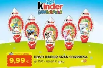 Oasi UOVO KINDER GRAN SORPRESA gr 150 offerta