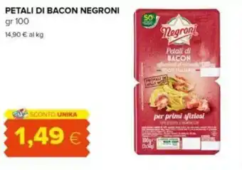 Oasi PETALI DI BACON NEGRONI gr 100 offerta