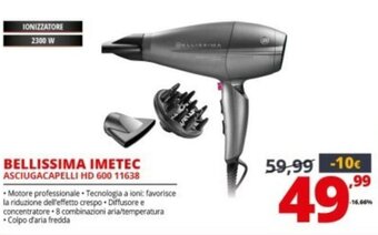 Comet Bellissima Imetec Asciugacapelli HD 600 11638 offerta