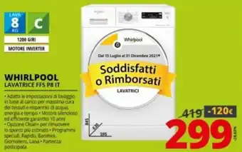 Comet Whirlpool Lavatrice FFS P8 IT offerta