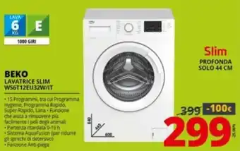 Comet Beko Lavatrice Slim W56T12EU32W/IT offerta