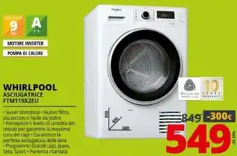 Comet Whirlpool Asciugatrice FTM119X2EU offerta
