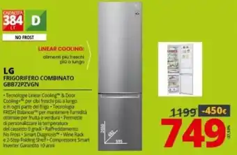 Comet LG Frigorifero Combinato GBB72PZVGN offerta