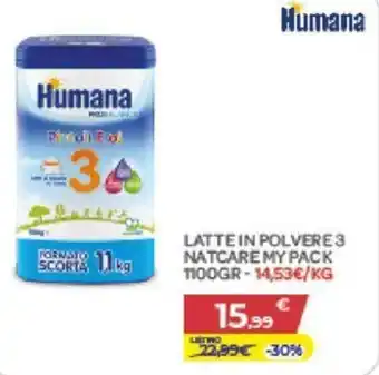 Bimbo Store LATTE IN POLVERE 3 NATCARE MY PACK 1100GR offerta