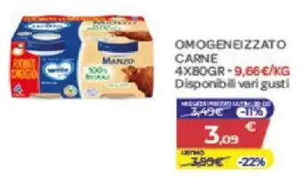 Bimbo Store OMOGENEIZZATO CARNE 4X80GR offerta