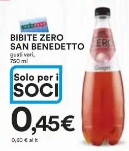 Ipercoop BIBITE ZERO SAN BENEDETTO gusti vari, 750 ml offerta