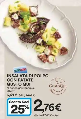 Ipercoop INSALATA DI POLPO CON PATATE GUSTO QUI offerta