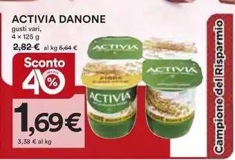 Ipercoop ACTIVIA DANONE gusti vari, 4 x 125 g offerta