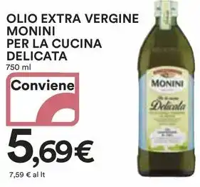 Ipercoop OLIO EXTRA VERGINE MONINI PER LA CUCINA DELICATA offerta