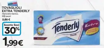 Ipercoop TOVAGLIOLI EXTRA TENDERLY monovelo bianco, 228 pezzi offerta