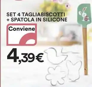 SET 4 TAGLIABISCOTTI + SPATOLA IN SILICONE