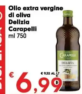 Despar Olio extra vergine di oliva Delizia Carapelli offerta