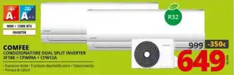 Comet Comfee Condizionatore Dual Split Inverter 2F18K + CFW09A + CFW12A offerta