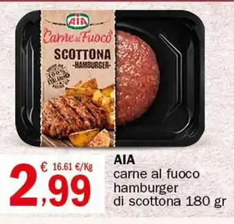 Crai AIA carne al fuoco hamburger di scottona 180 gr offerta