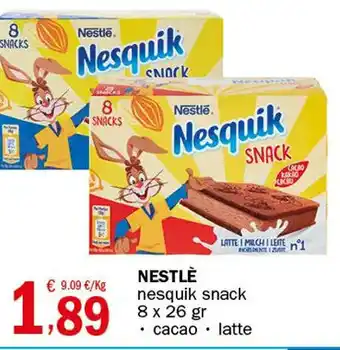 Crai NESTLÈ nesquik snack 8 x 26 gr offerta