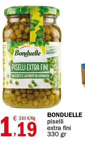 Crai BONDUELLE piselli extra fini 330 gr offerta