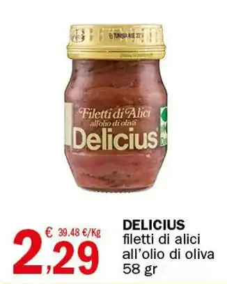 Crai DELICIUS filetti di alici all'olio di oliva 58 gr offerta