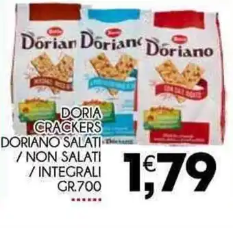 Enne Market Doria Crackers Doriano Salati / Non Salati / Integrali 700 gr offerta