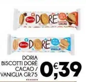 Enne Market Doria Biscotti Dorè Cacao / Vaniglia 75 gr offerta