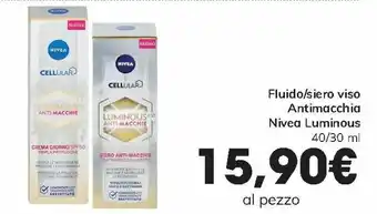 Interspar Nivea Luminous Fluido/siero viso Antimacchia 40/30 ml offerta