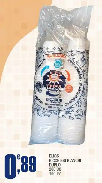 Splendidi e Splendenti ELIOS BICCHIERI BIANCHI DUPLO 200 CC 100 PZ offerta