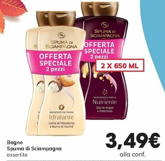 Interspar Spuma di Sciampagna Bagno 2 x 650 ml offerta