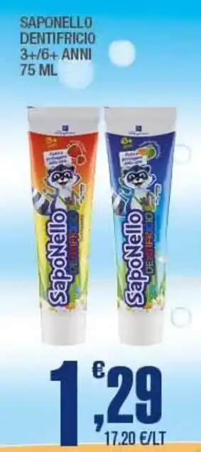 Splendidi e Splendenti SAPONELLO DENTIFRICIO 3+/6+ ANNI 75 ML offerta