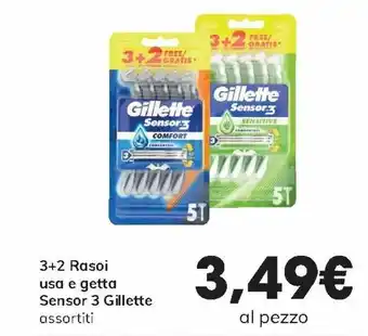 Interspar Gillette Sensor 3 3+2 Rasoi usa e getta offerta