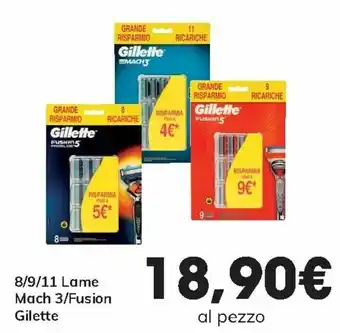 Gilette 8/9/11 Lame Mach 3/Fusion