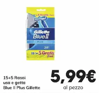 Interspar Gillette Blue II Plus 15+5 Rasoi usa e getta offerta