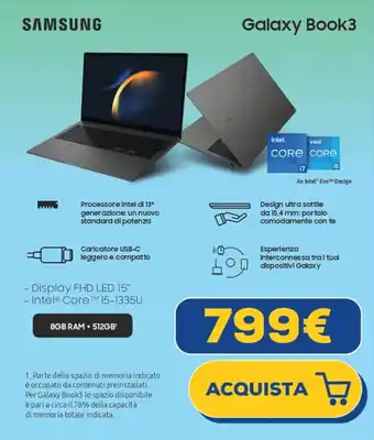 Euronics SAMSUNG Galaxy Book3 offerta