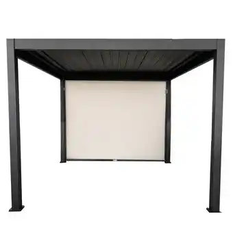 Tenda laterale oscurante per pergola bioclimatica 'atena' euro garden in textilene colore ecru, 4x2,5 metri