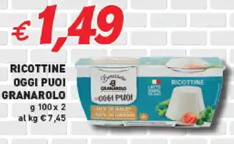 Coal RICOTTINE OGGI PUOI GRANAROLO g 100 x 2 offerta