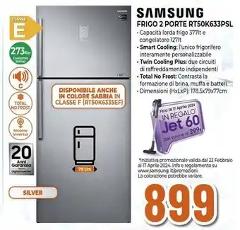 Expert SAMSUNG FRIGO 2 PORTE RT50K633PSL offerta