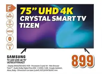 Expert SAMSUNG TV LED UHD 4K 75" UE75CU7170UXZT offerta